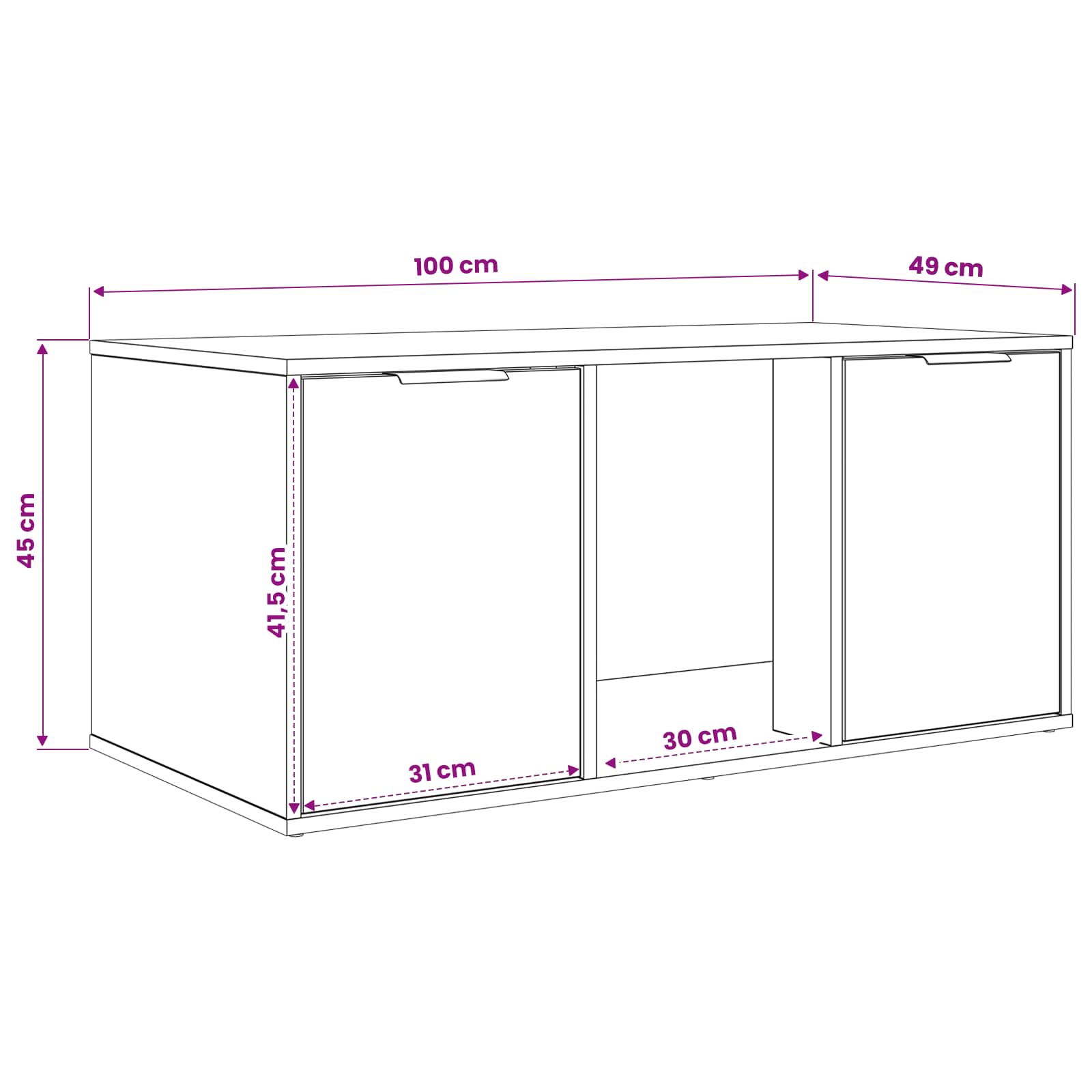 vidaXL Meble dla kota Betonowy szary 100 x 49 x 45 cm