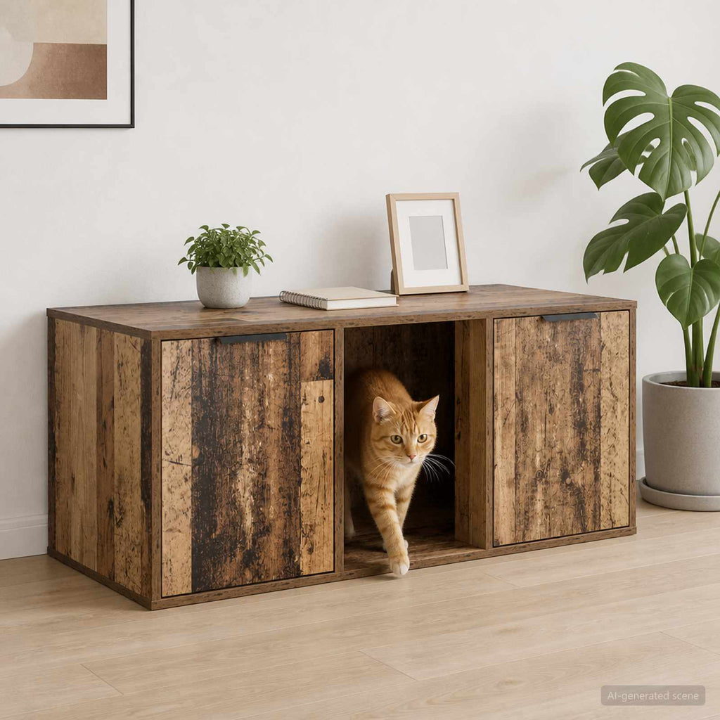 vidaXL Meble dla kota Stare drewno 100 x 49 x 45 cm