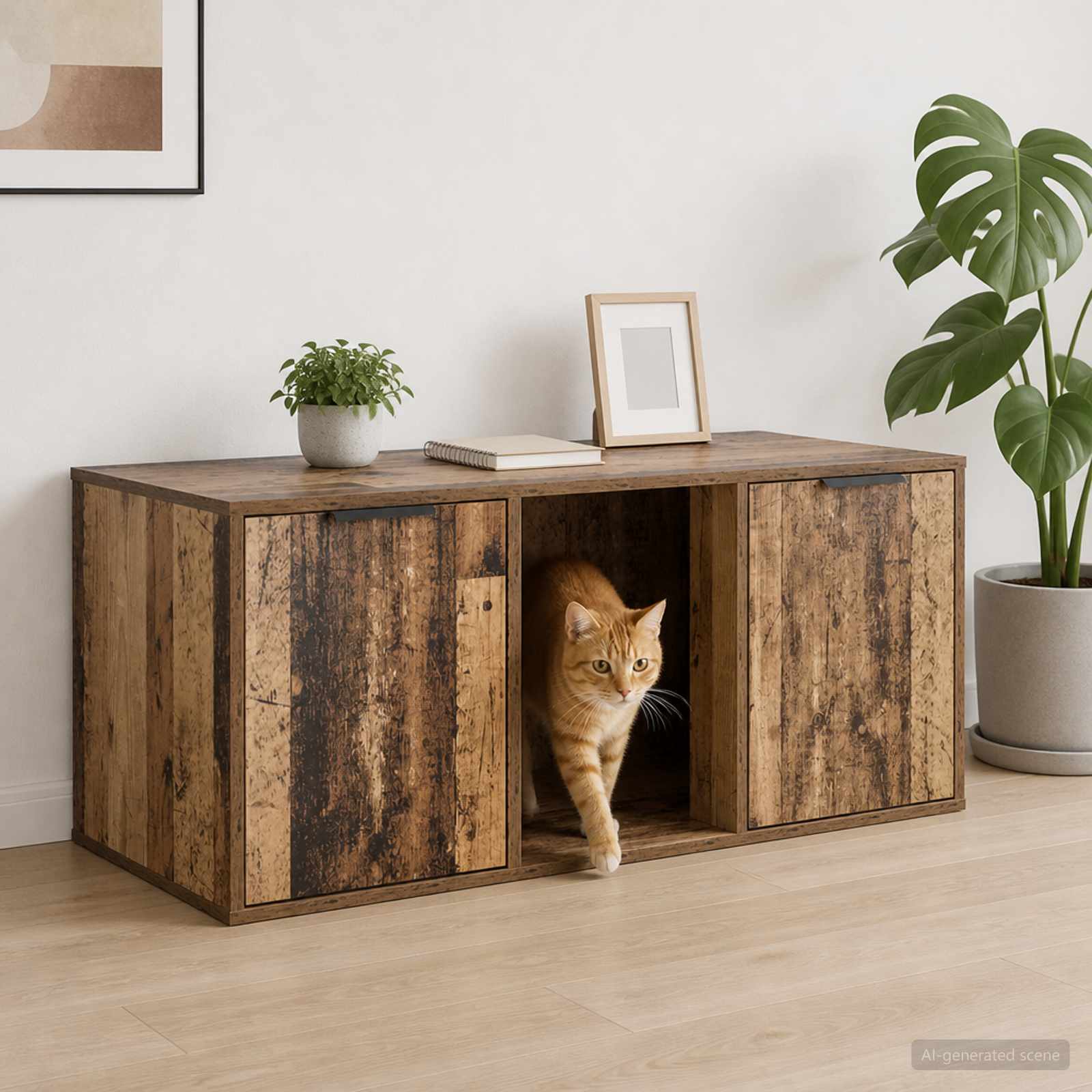 vidaXL Meble dla kota Stare drewno 100 x 49 x 45 cm