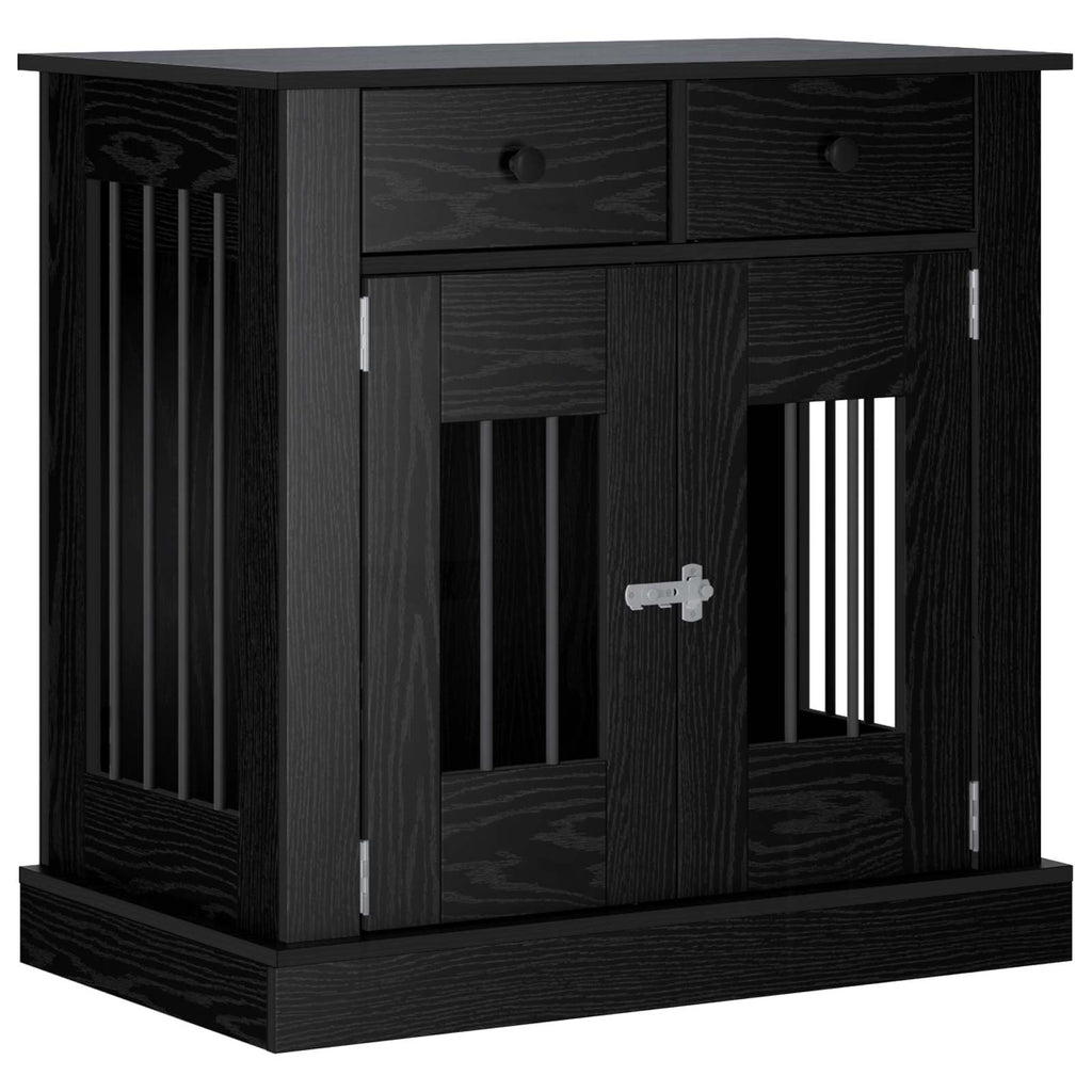 vidaXL Meble na klatkę dla psa Czarny dąb 80 x 47,5 x 80 cm