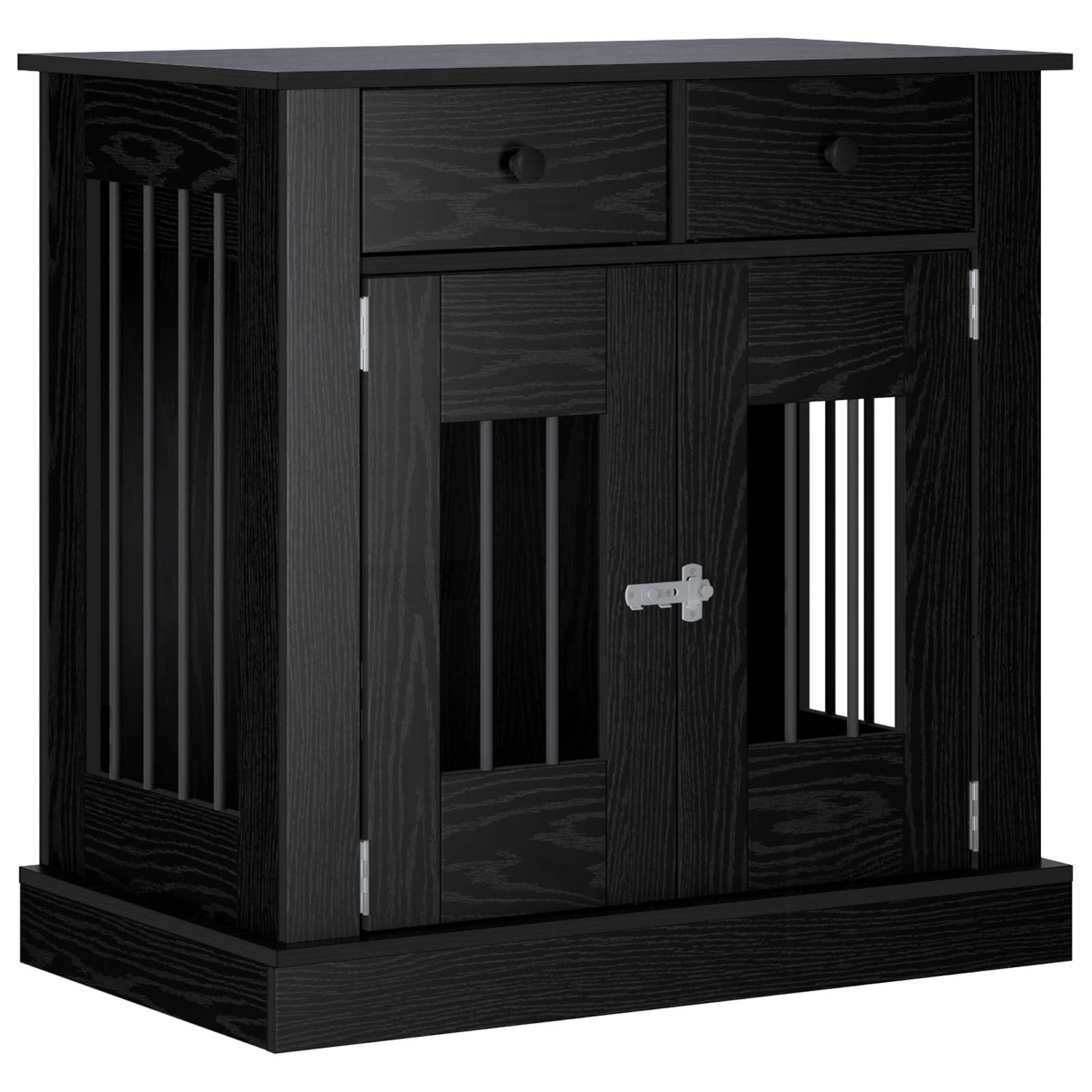 vidaXL Meble na klatkę dla psa Czarny dąb 80 x 47,5 x 80 cm