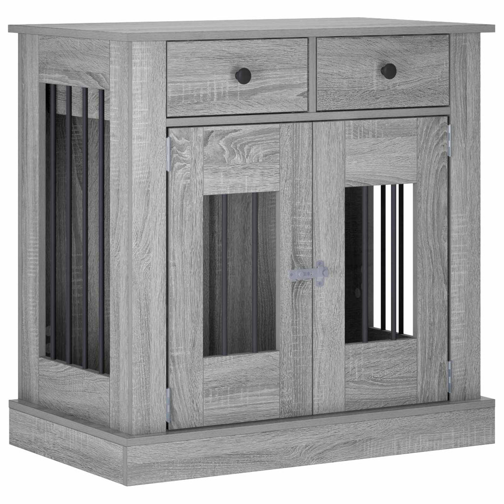 vidaXL Meble na klatkę dla psa Szary Sonoma 80 x 47,5 x 80 cm