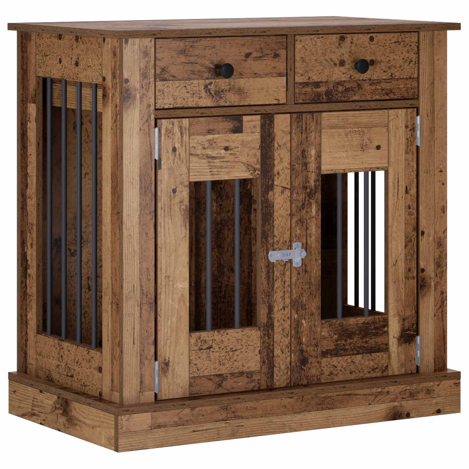 vidaXL Meble na klatkę dla psa Stare drewno 80 x 47,5 x 80 cm