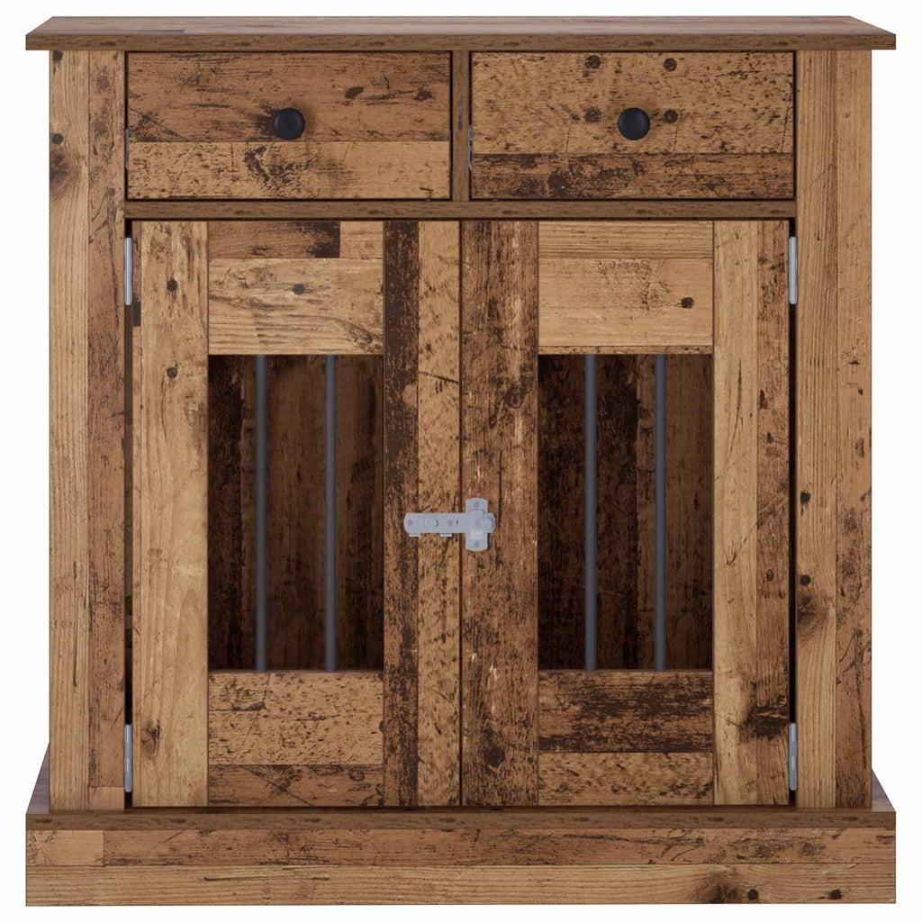 vidaXL Meble na klatkę dla psa Stare drewno 80 x 47,5 x 80 cm