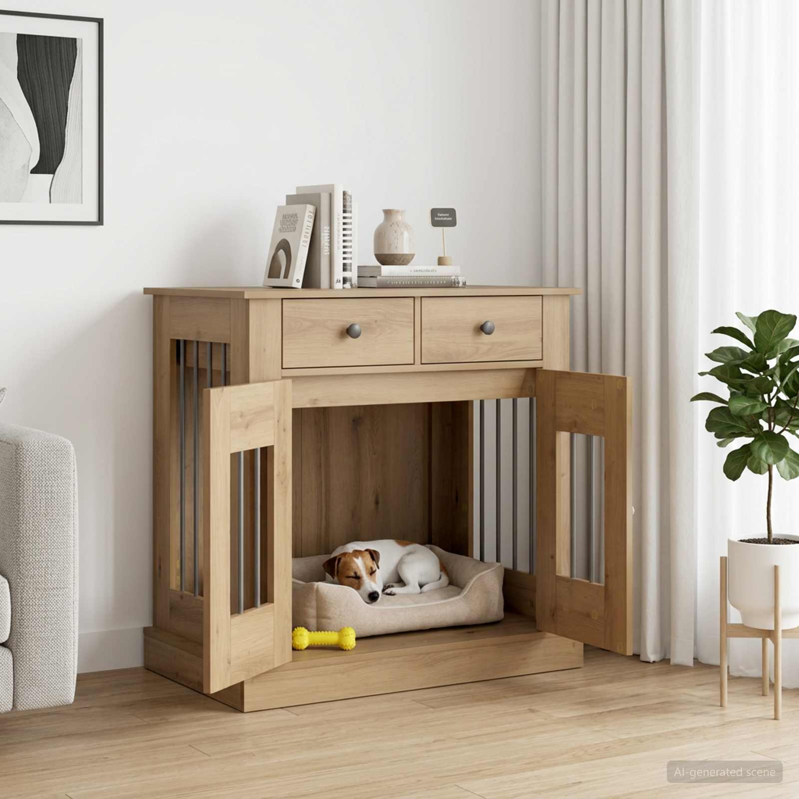 vidaXL Meble na klatkę dla psa Dąb artisan 80 x 47,5 x 80 cm
