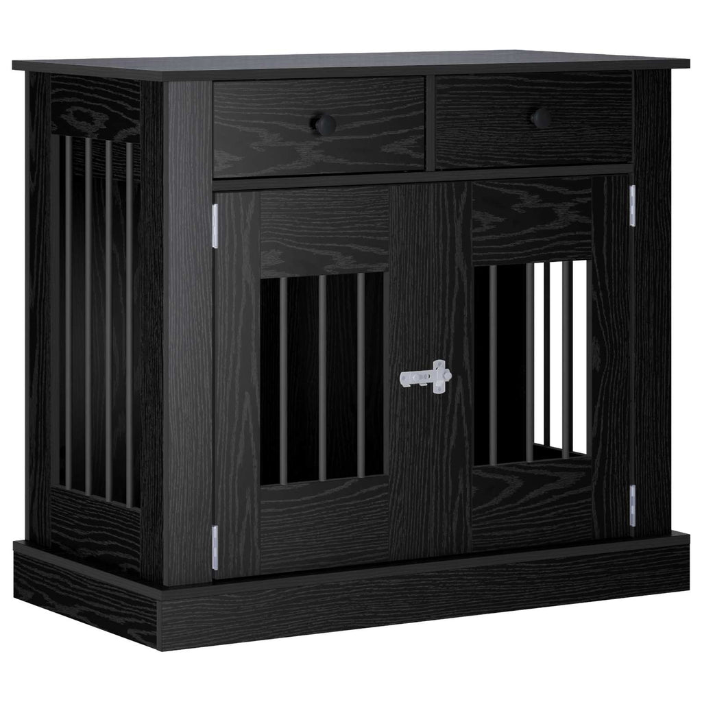 vidaXL Meble na klatkę dla psa Czarny dąb 90 x 47,5 x 80 cm