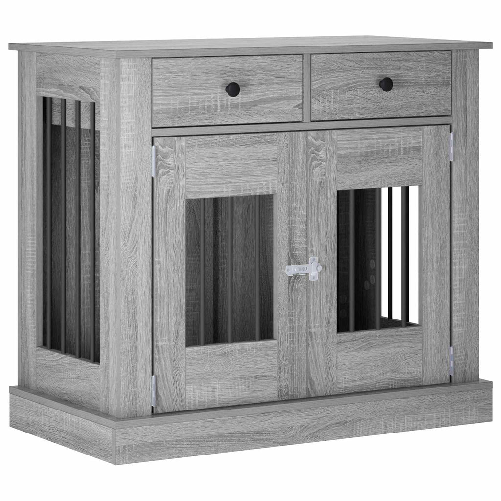 vidaXL Meble na klatkę dla psa Szary Sonoma 90 x 47,5 x 80 cm