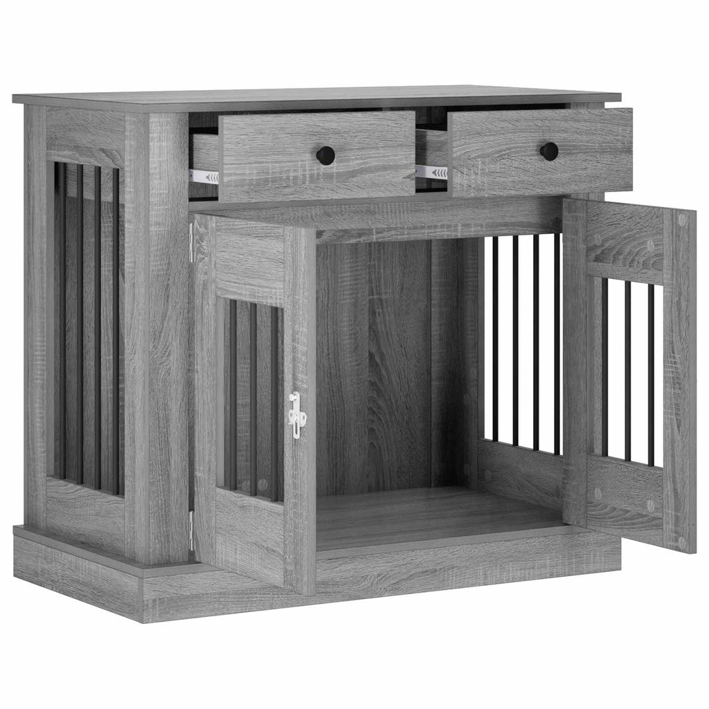 vidaXL Meble na klatkę dla psa Szary Sonoma 90 x 47,5 x 80 cm