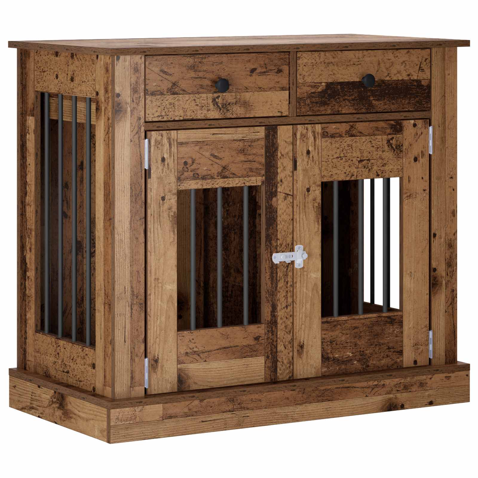 vidaXL Meble na klatkę dla psa Stare drewno 90 x 47,5 x 80 cm
