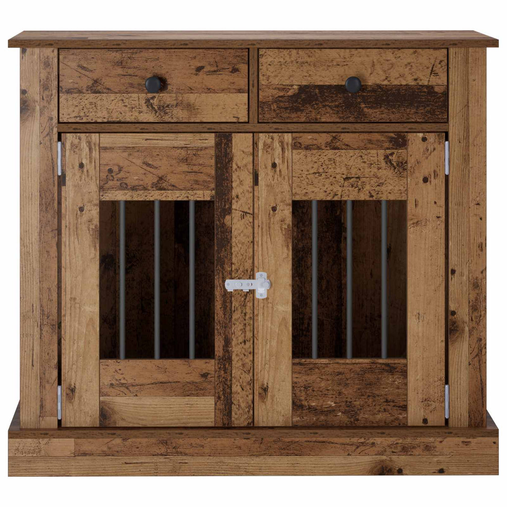 vidaXL Meble na klatkę dla psa Stare drewno 90 x 47,5 x 80 cm