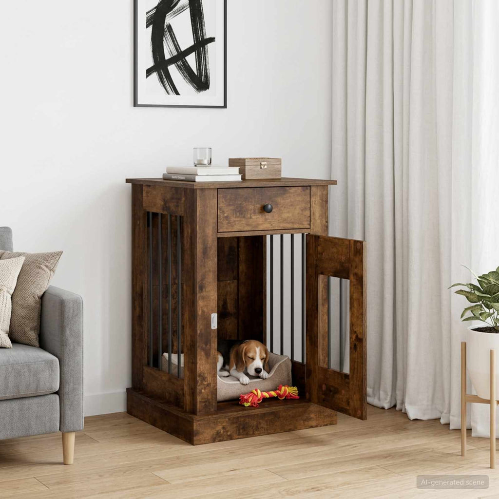 vidaXL Meble na klatkę dla psa Dąb wędzony 50 x 47,5 x 80 cm