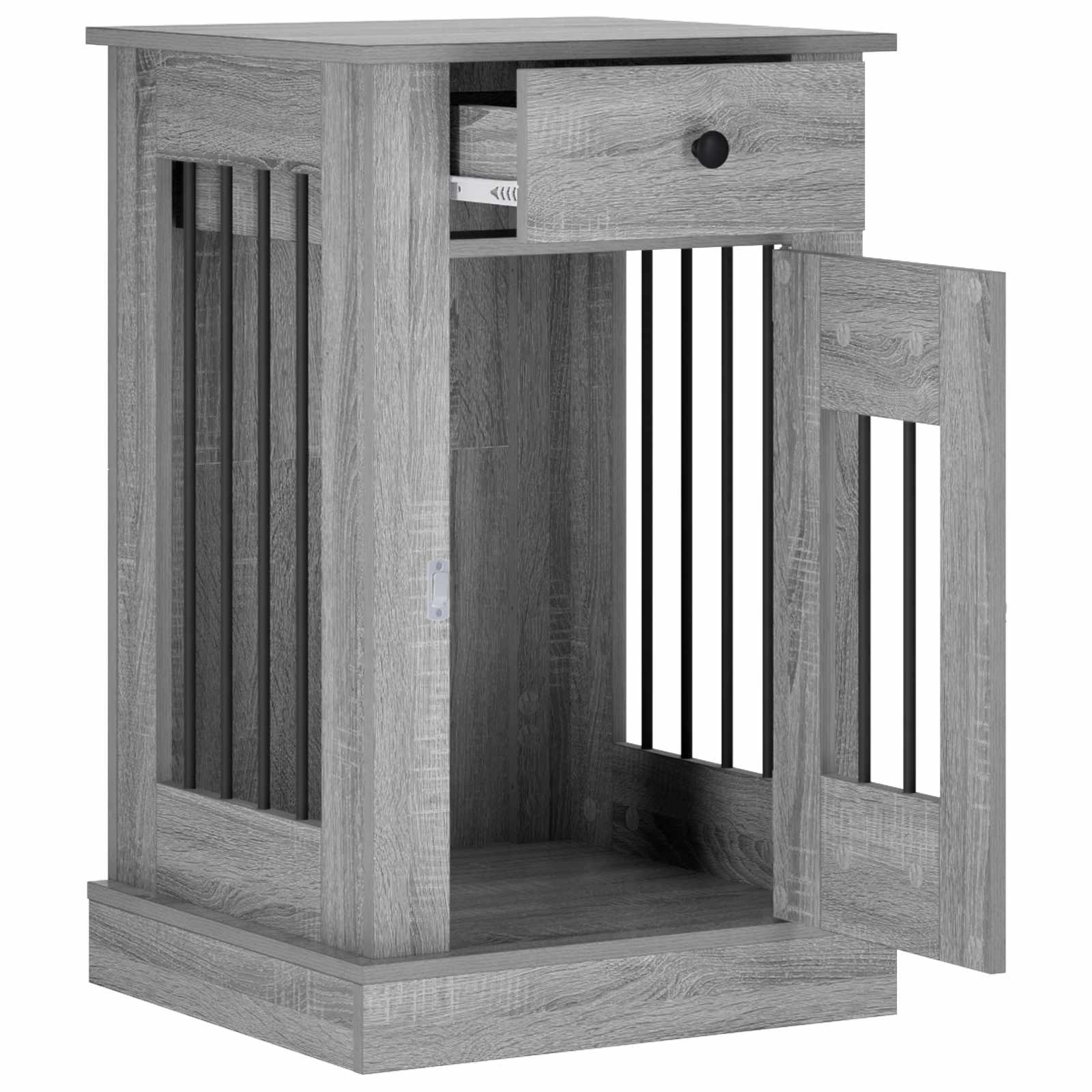 vidaXL Meble na klatkę dla psa Szary Sonoma 50 x 47,5 x 80 cm