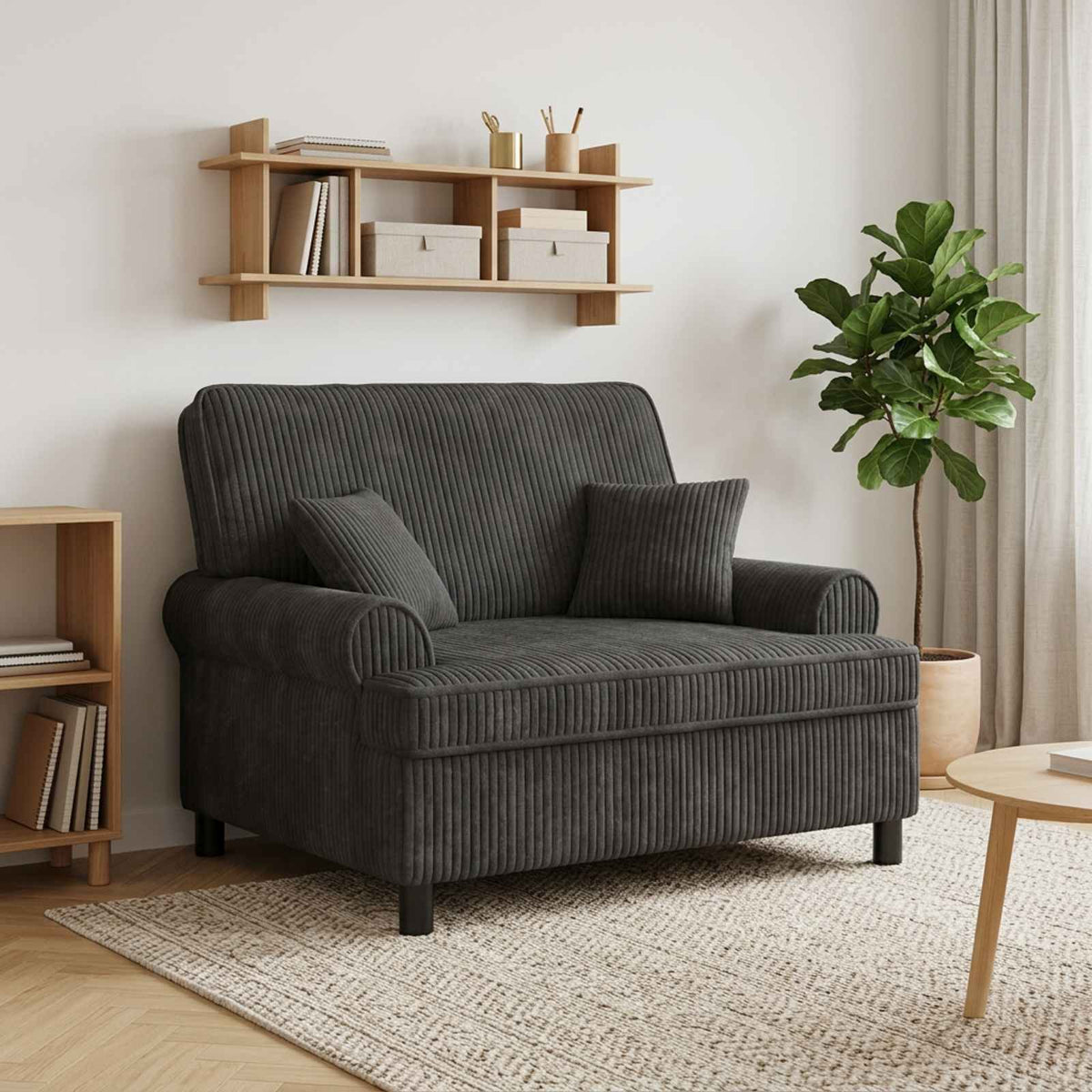 vidaXL Fotel XXL z poduszkami ciemnoszary Tkanina 1,5 Lines