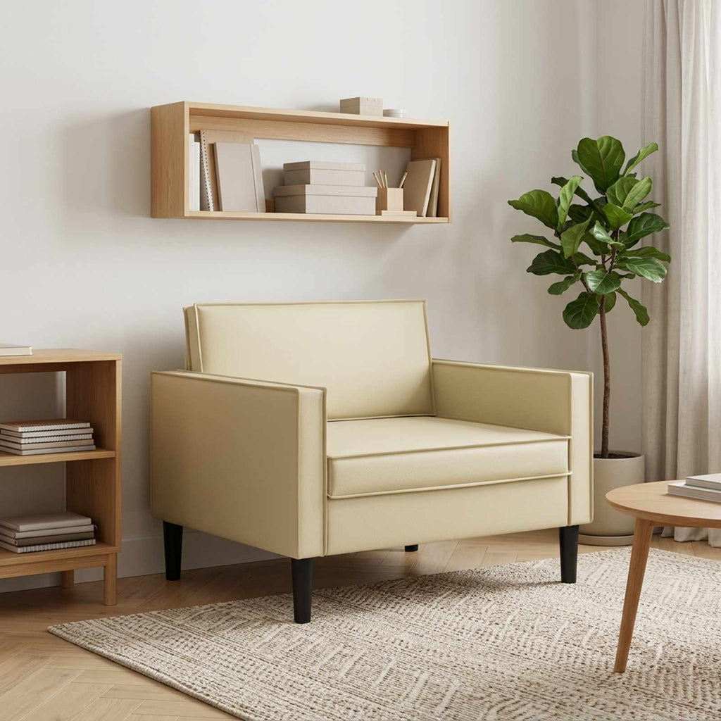 vidaXL Fotel XL kremowy Ekoskóra