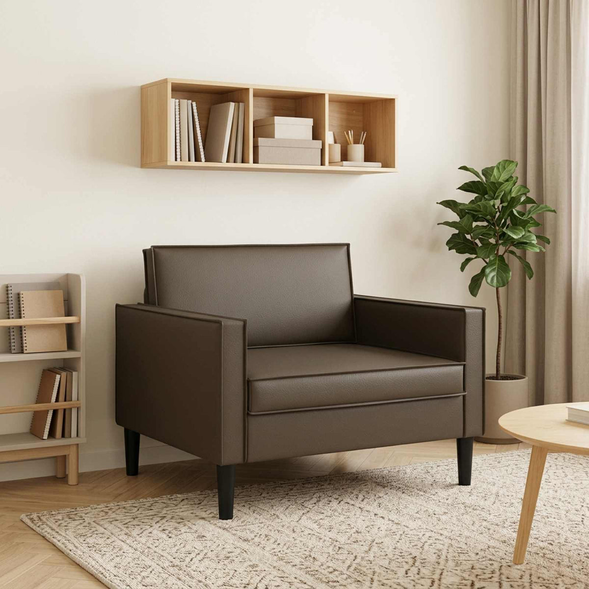 vidaXL Fotel XL brązowy Ekoskóra