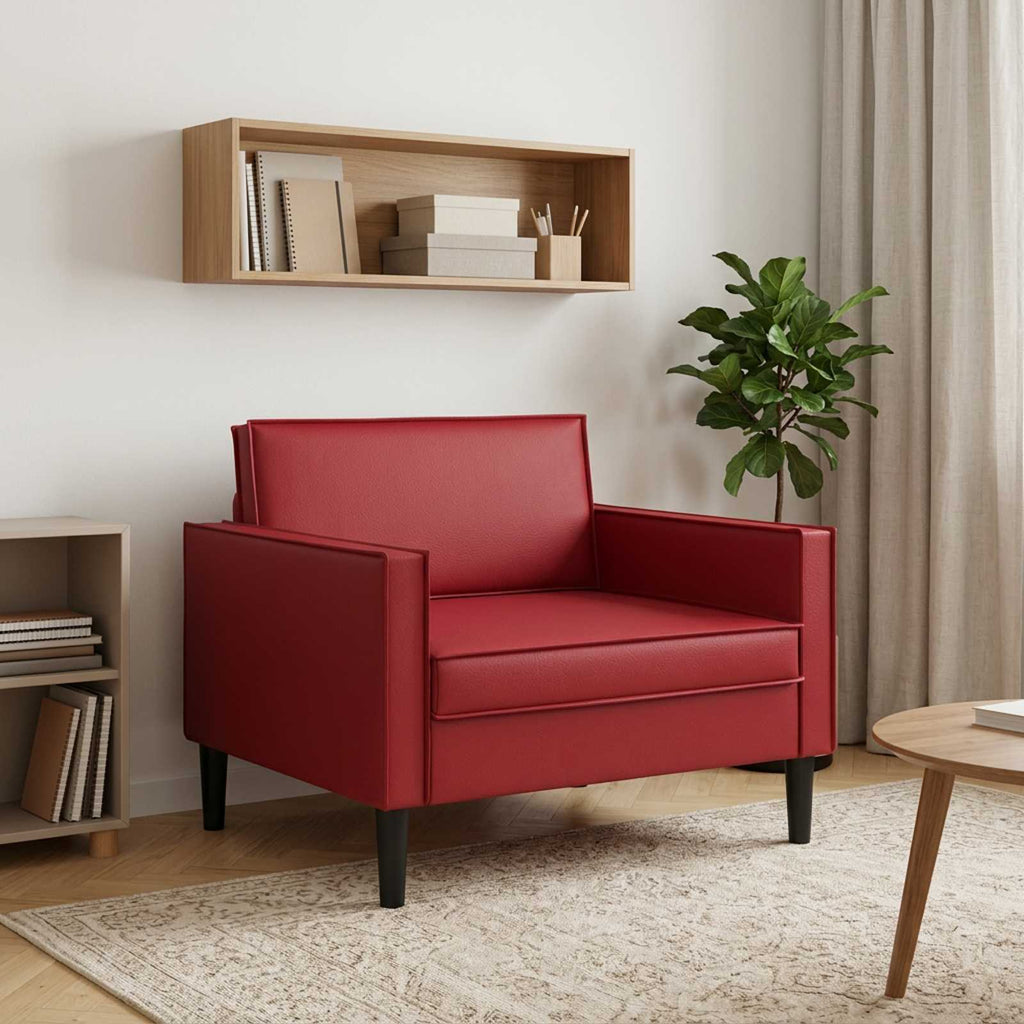 vidaXL Fotel XL bordowy Ekoskóra