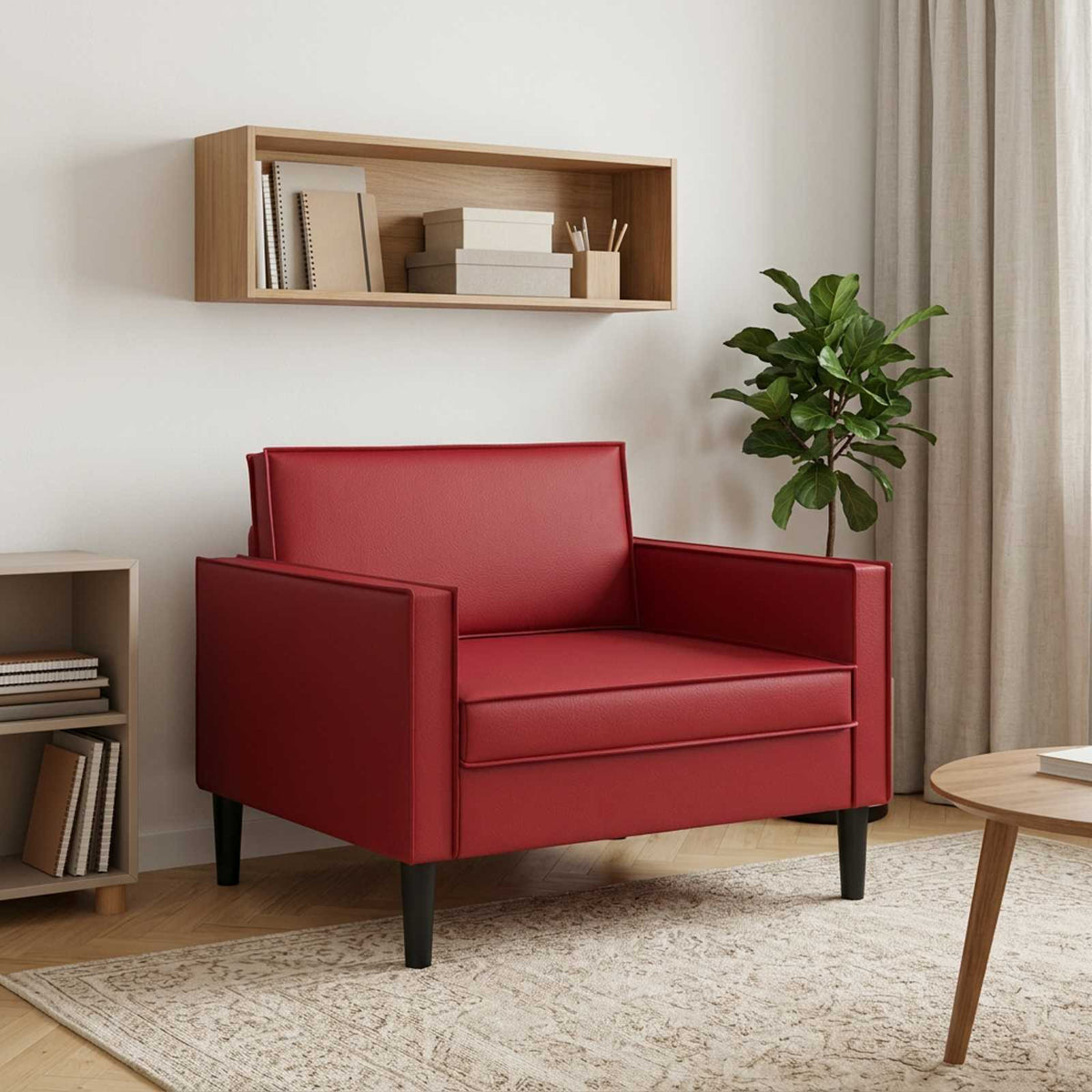 vidaXL Fotel XL bordowy Ekoskóra