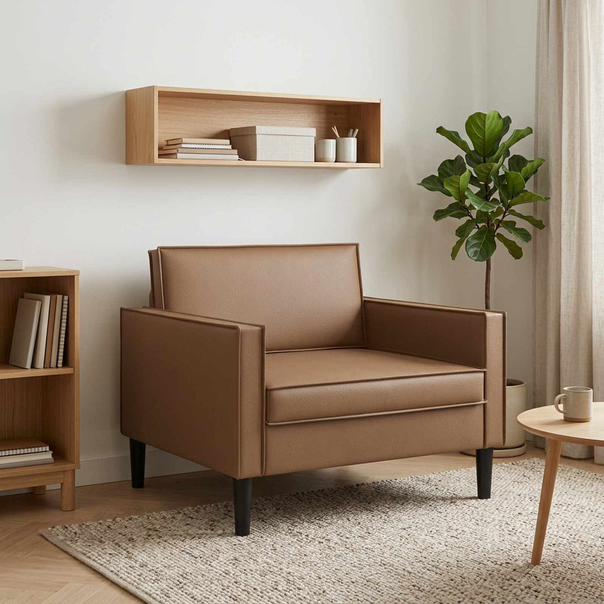 vidaXL Fotel XL Cappuccino Ekoskóra