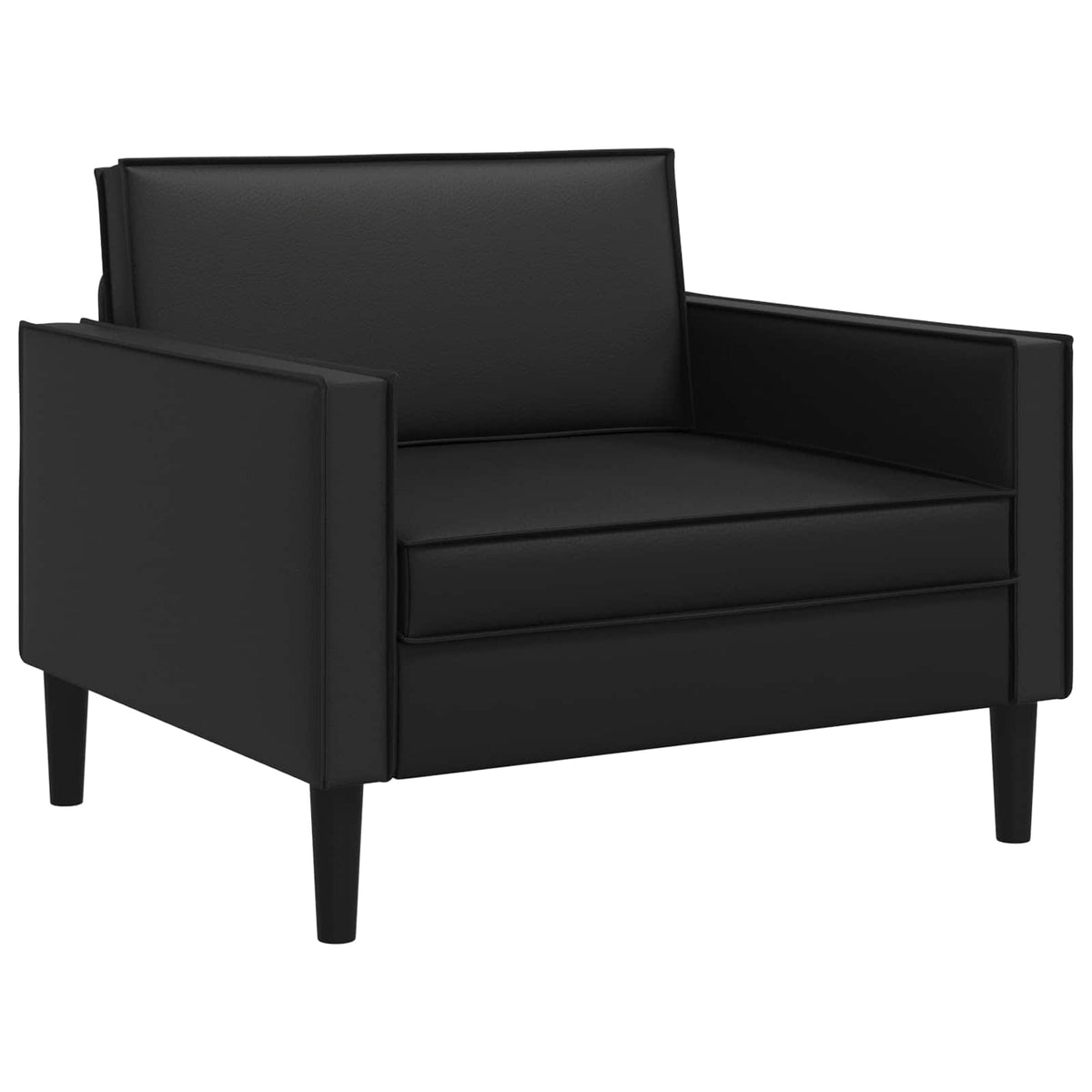 vidaXL Fotel XL Czarny Ekoskóra
