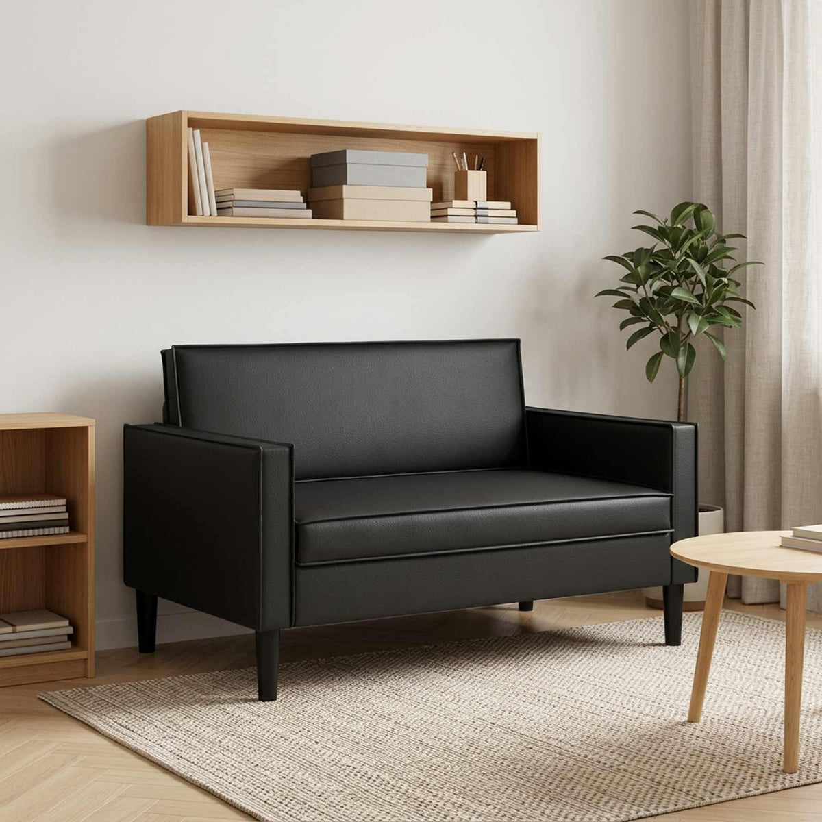 vidaXL Fotel XXL Czarny Ekoskóra