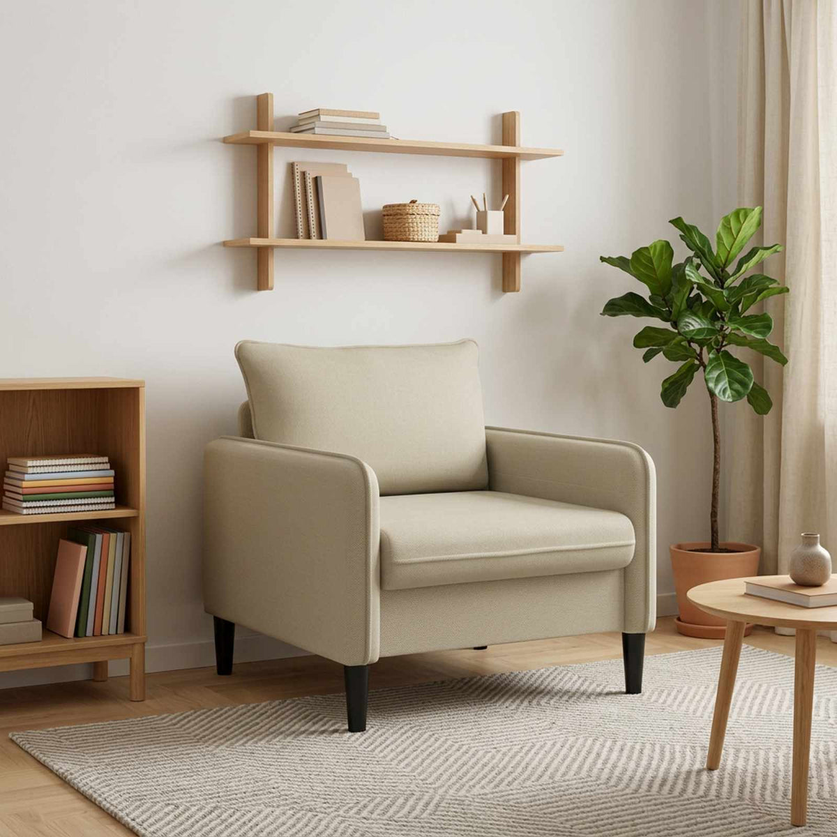 vidaXL Fotel XL piaskowy Welur