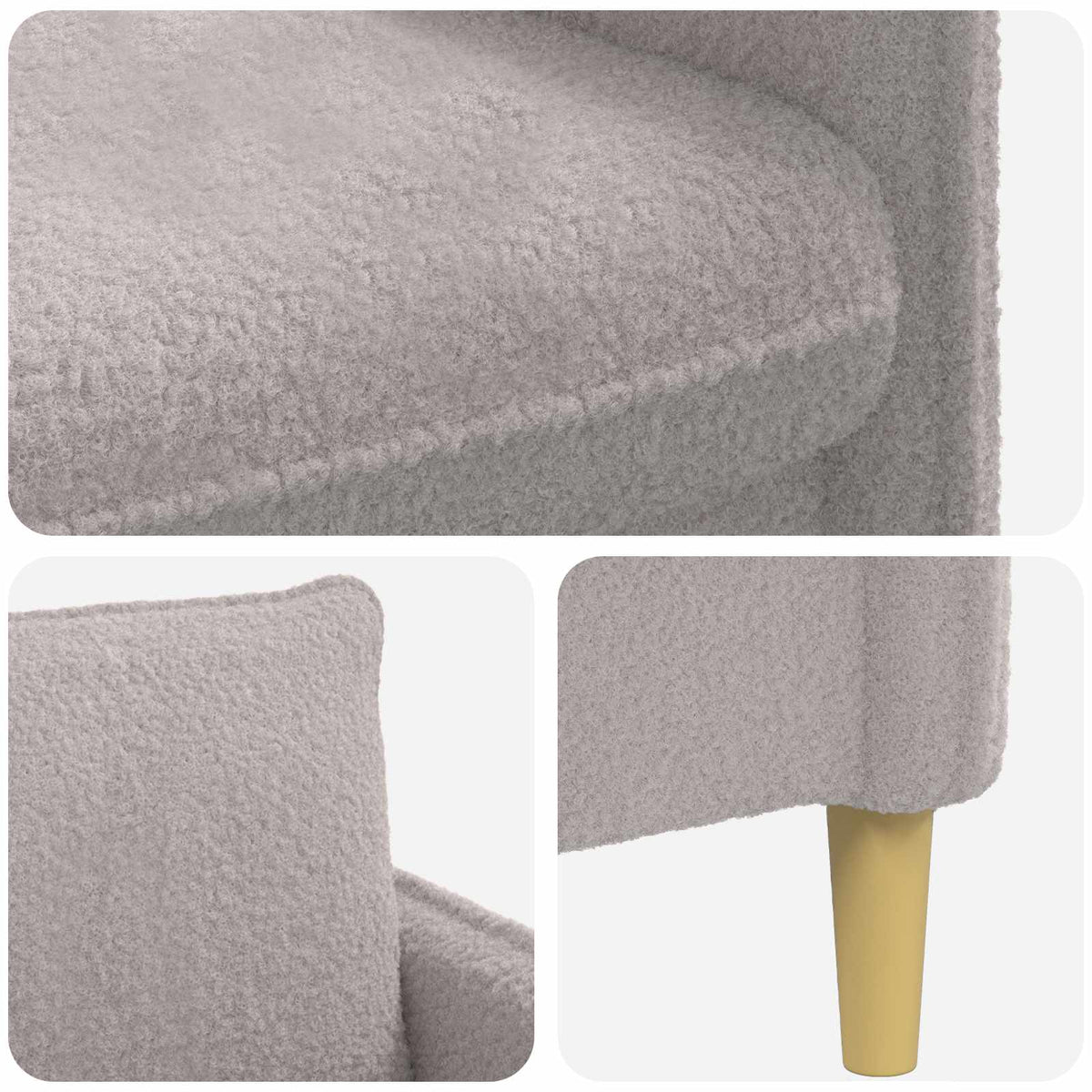vidaXL Fotel XL jasnoszary Bouclé