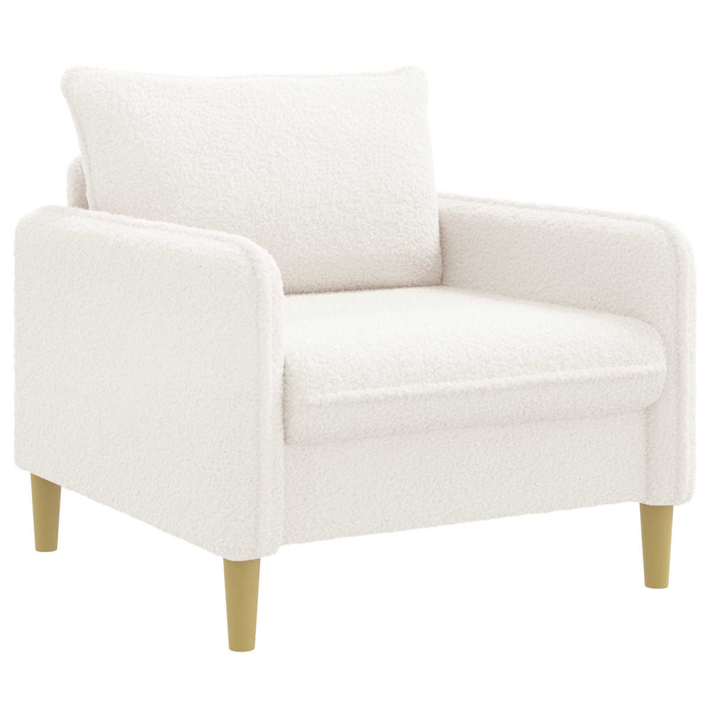 vidaXL Fotel XL Biały Bouclé