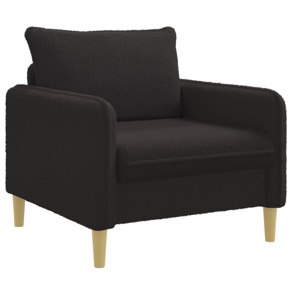 vidaXL Fotel XL Czarny Bouclé