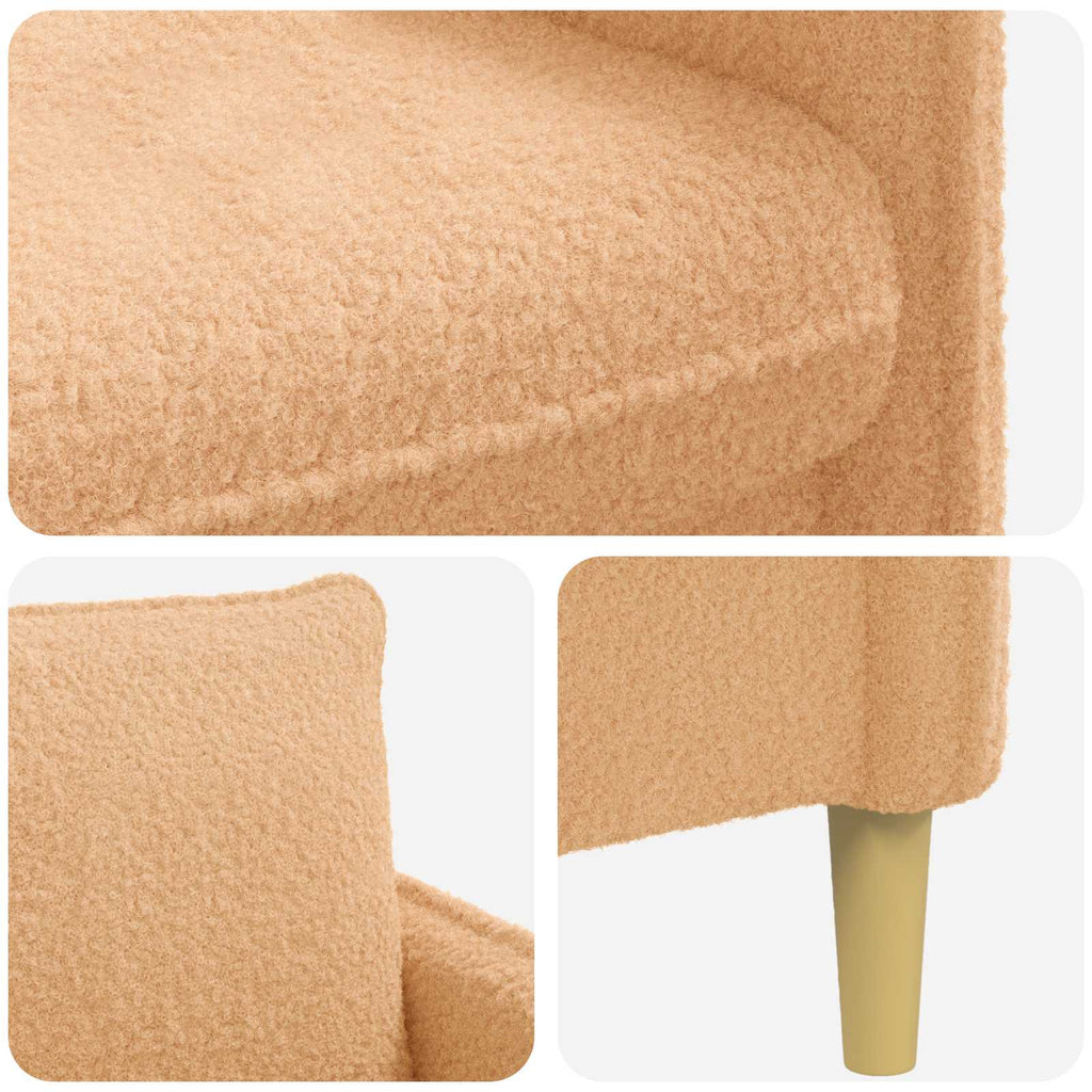 vidaXL Fotel XL Beżowy Bouclé