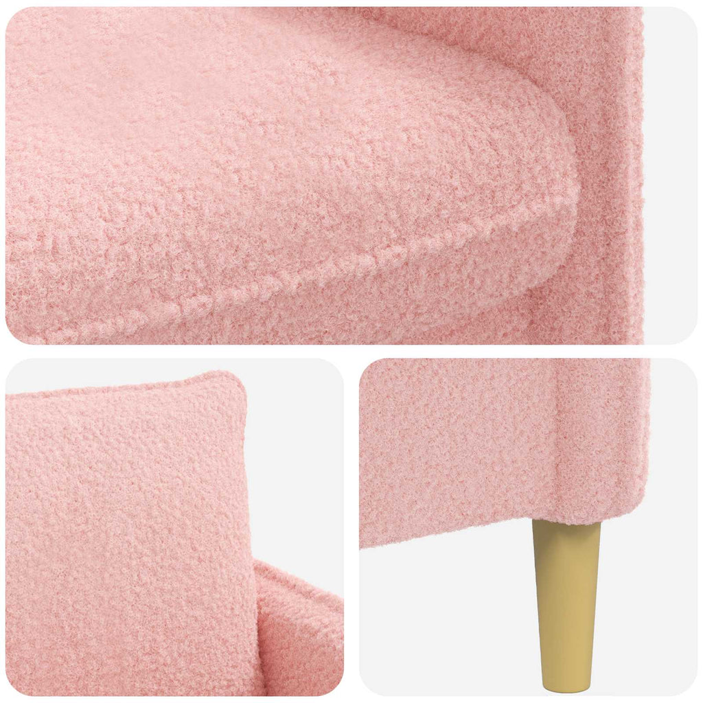 vidaXL Fotel XXL różowy Bouclé