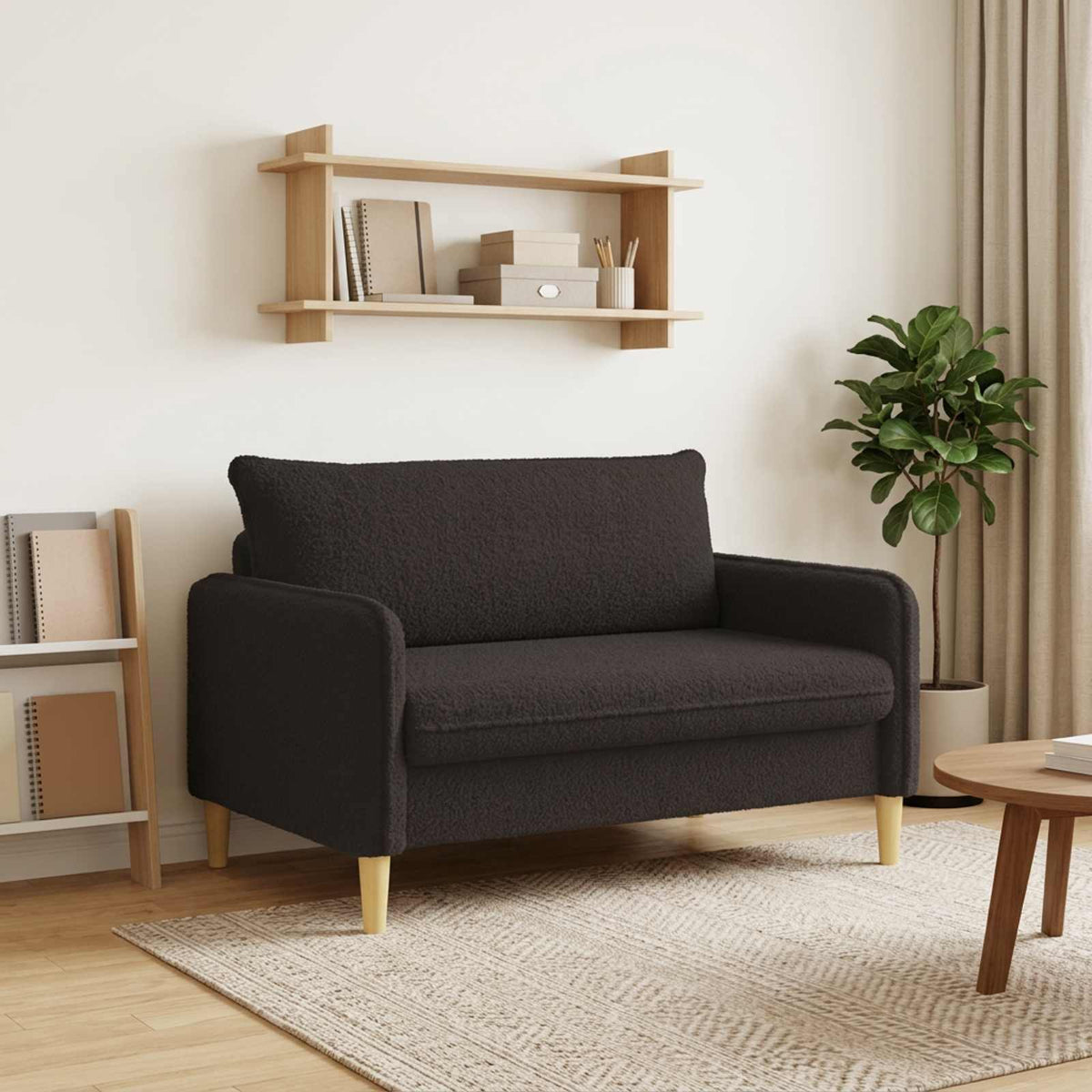 vidaXL Fotel XXL Czarny Bouclé
