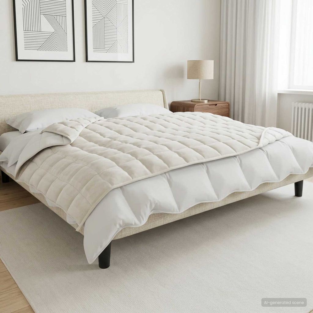 vidaXL Kołdra obciążeniowa Biały 150 x 200 cm 11 kg 100% Bawełna 205T