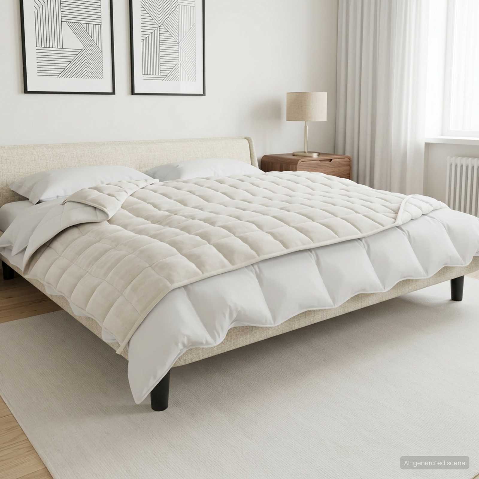 vidaXL Kołdra obciążeniowa Biały 150 x 200 cm 11 kg 100% Bawełna 205T