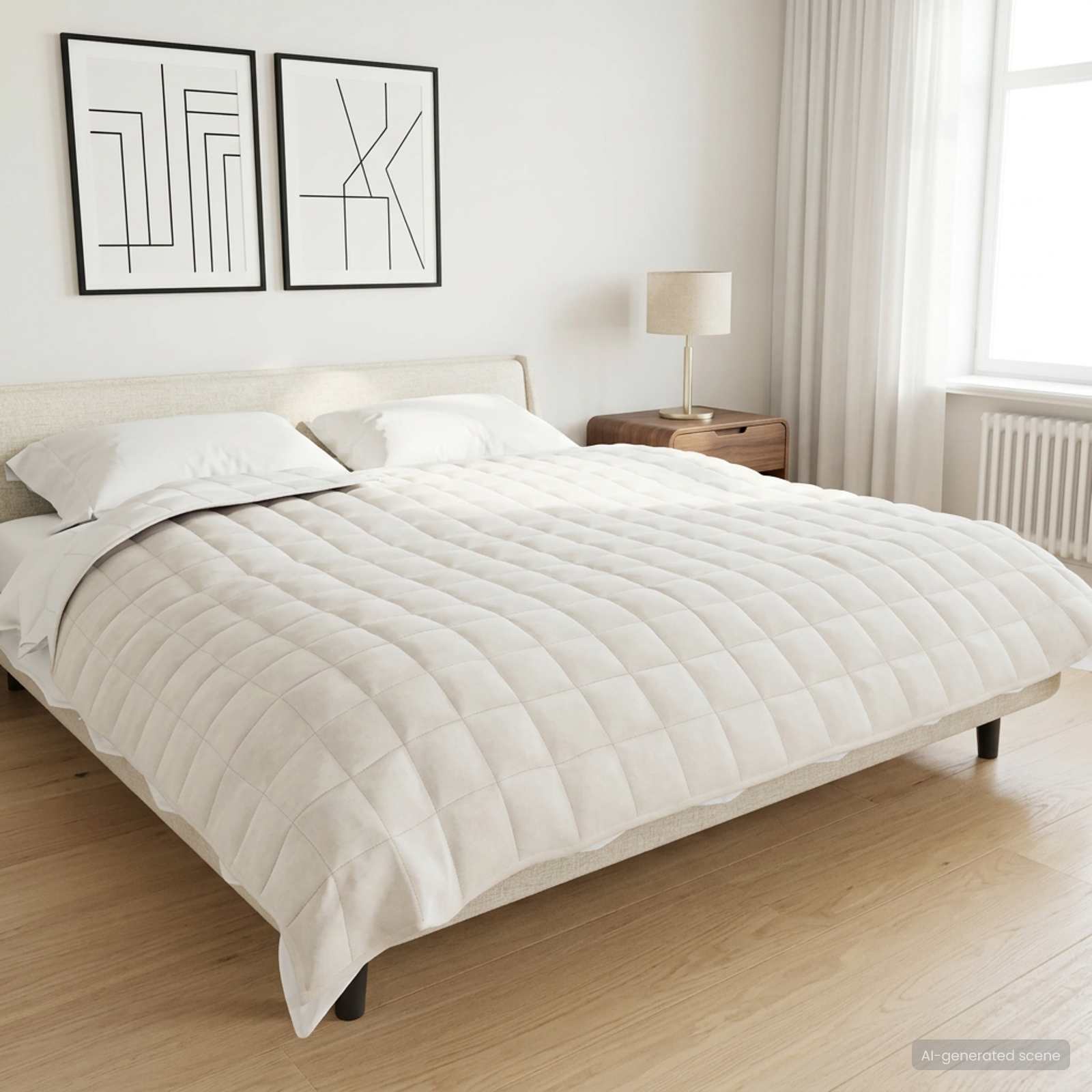vidaXL Kołdra obciążeniowa Biały 220 x 260 cm 11 kg 100% Bawełna 205T