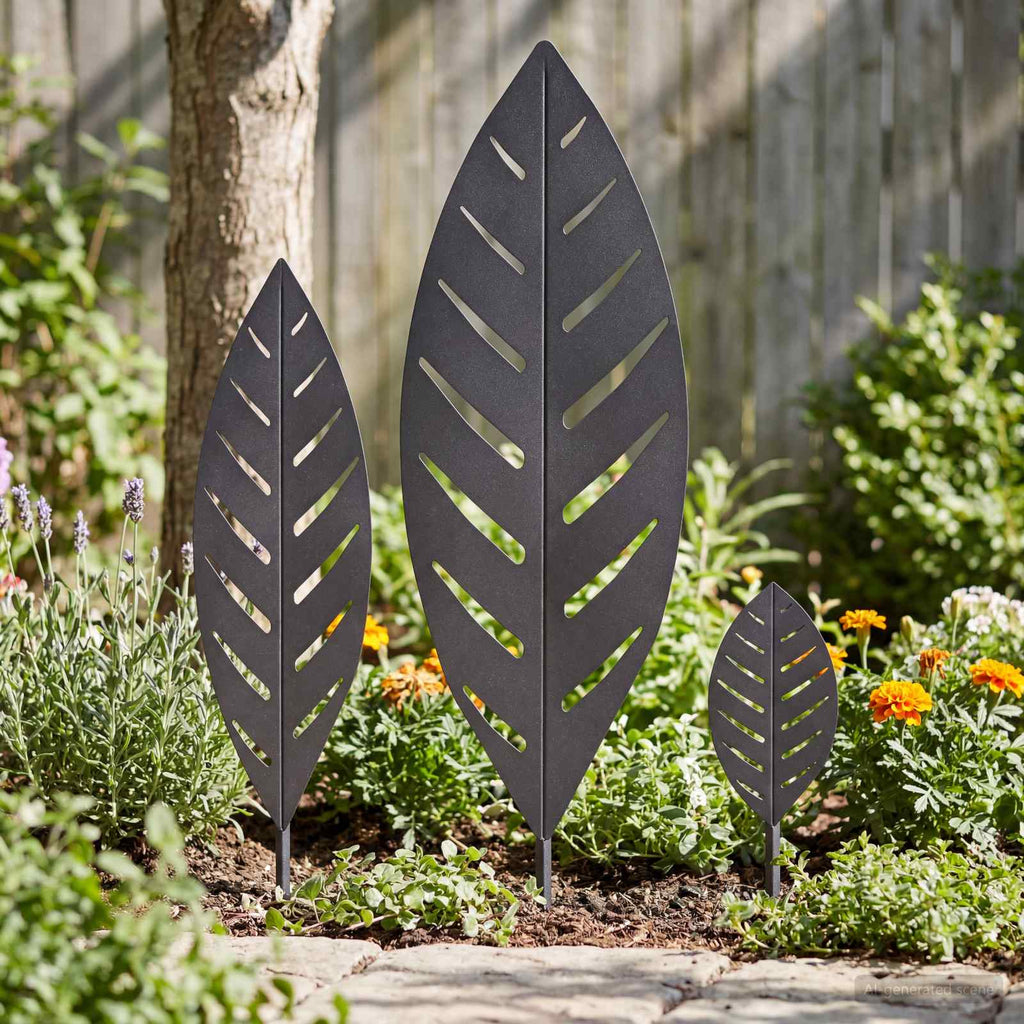 vidaXL St stake ogrodowy 3 szt. 116,5 x 35 x 3 cm Czarny Stal