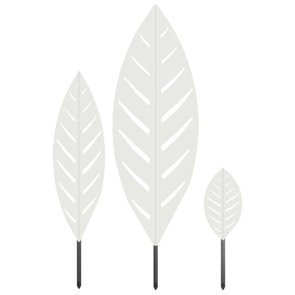 vidaXL St stake ogrodowy 3 szt. 116,5 x 35 x 3 cm Biały Stal
