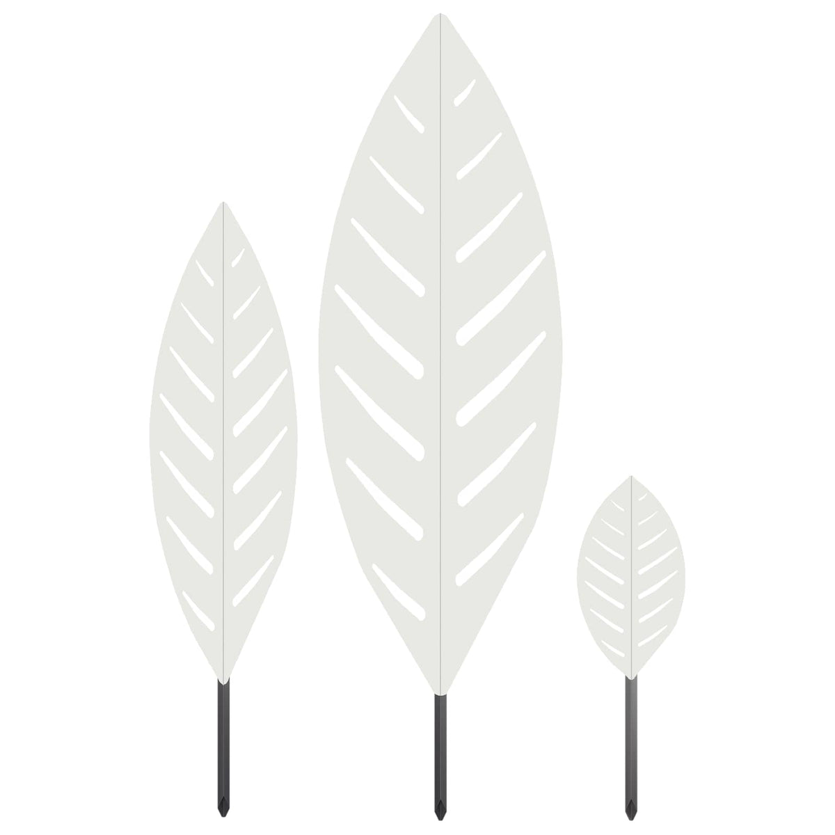 vidaXL St stake ogrodowy 3 szt. 116,5 x 35 x 3 cm Biały Stal