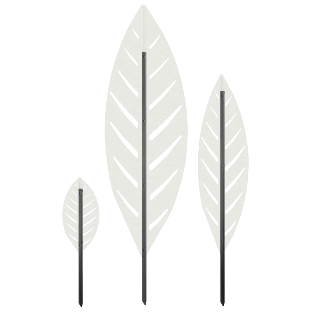 vidaXL St stake ogrodowy 3 szt. 116,5 x 35 x 3 cm Biały Stal