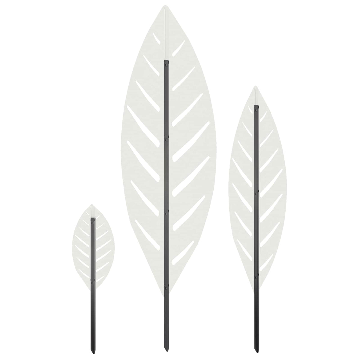 vidaXL St stake ogrodowy 3 szt. 116,5 x 35 x 3 cm Biały Stal