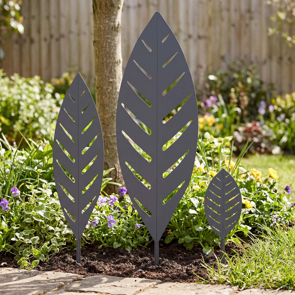 vidaXL St stake ogrodowy 3 szt. 116,5 x 35 x 3 cm antracytowy Stal