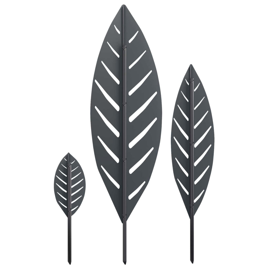 vidaXL St stake ogrodowy 3 szt. 116,5 x 35 x 3 cm antracytowy Stal