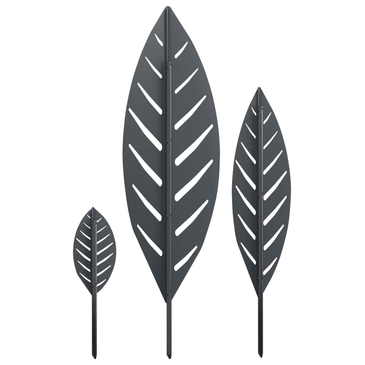 vidaXL St stake ogrodowy 3 szt. 116,5 x 35 x 3 cm antracytowy Stal
