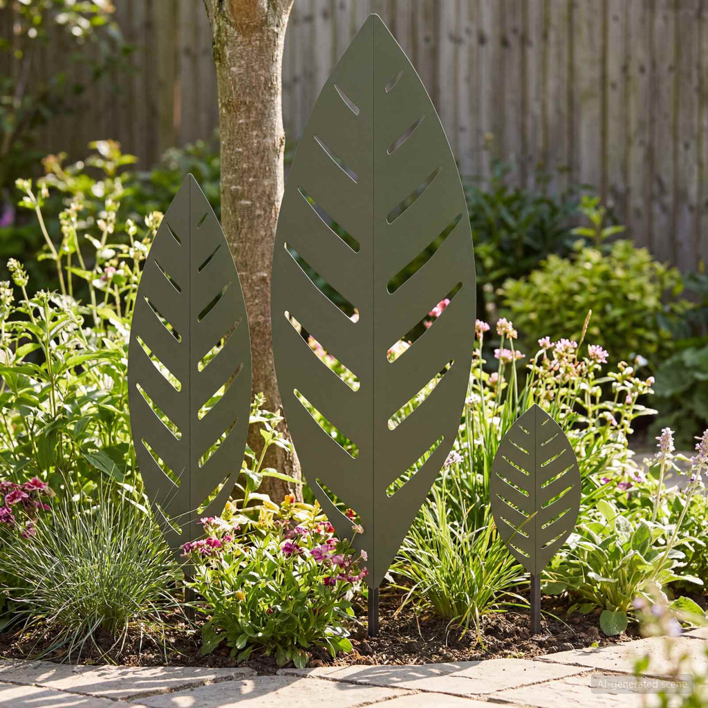 vidaXL St stake ogrodowy 3 szt. 116,5 x 35 x 3 cm Stal
