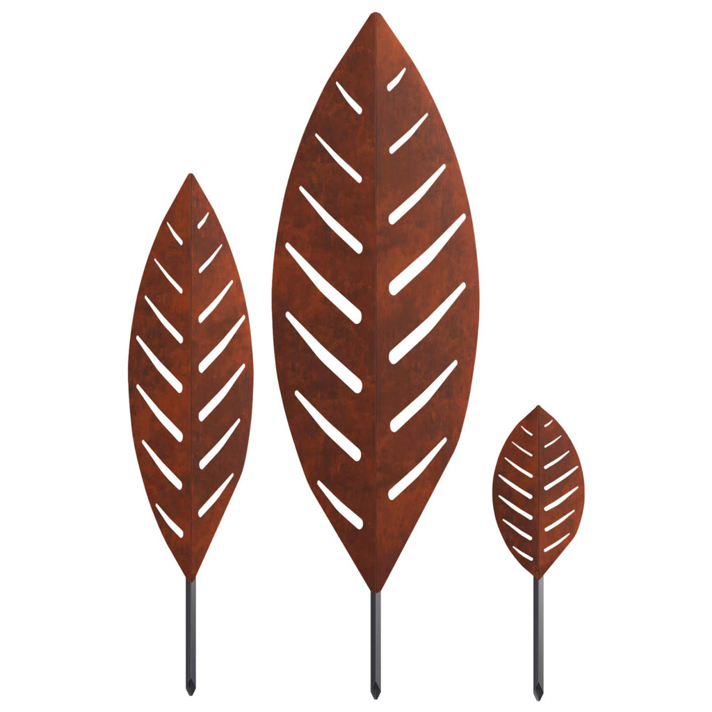 vidaXL St stake ogrodowy 3 szt. 116,5 x 35 x 3 cm Stal kortenowska