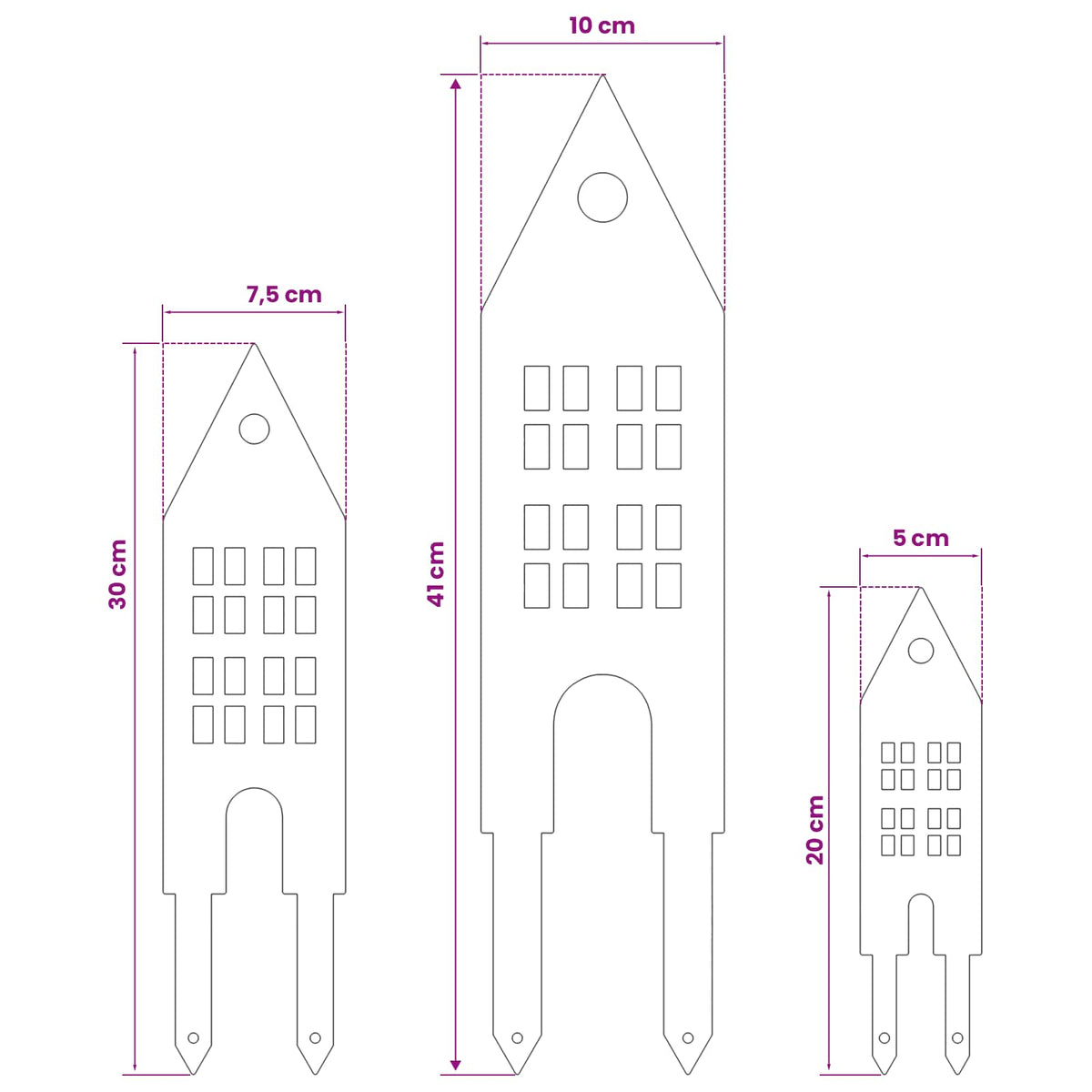 vidaXL St stake ogrodowy 3 szt. 41 x 10 x 0,08 cm Stal kortenowska