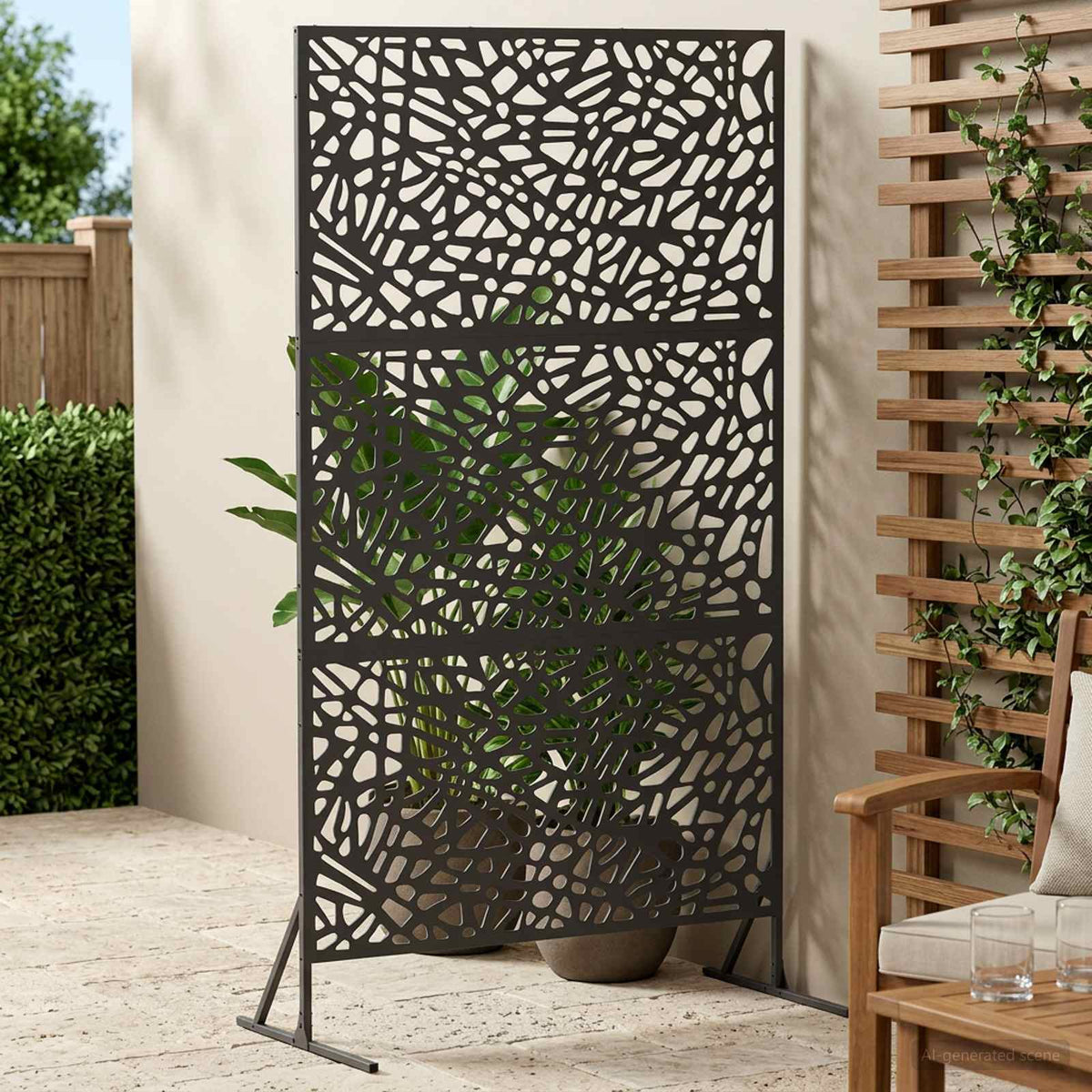vidaXL Ekran prywatności 100 x 50 x 180 cm Stal Czarny