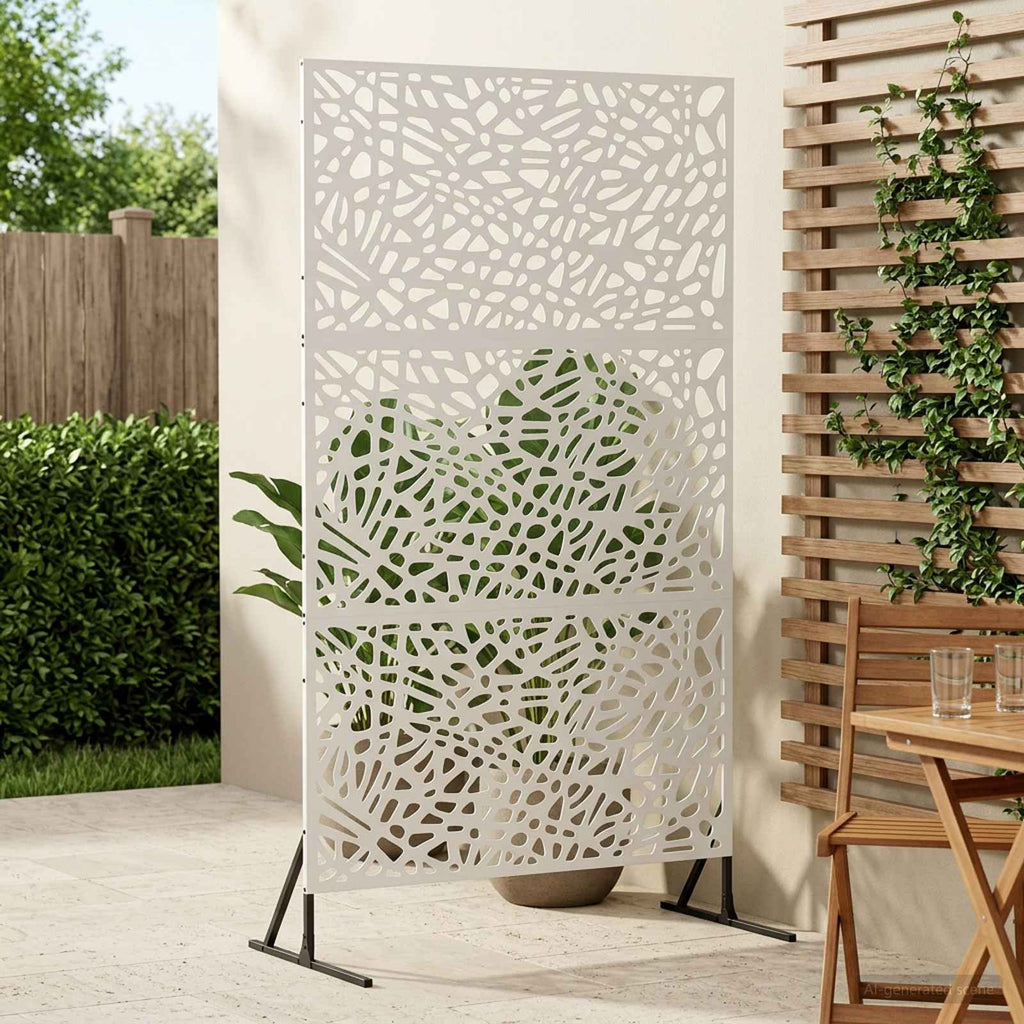 vidaXL Ekran prywatności 100 x 50 x 180 cm Stal Biały