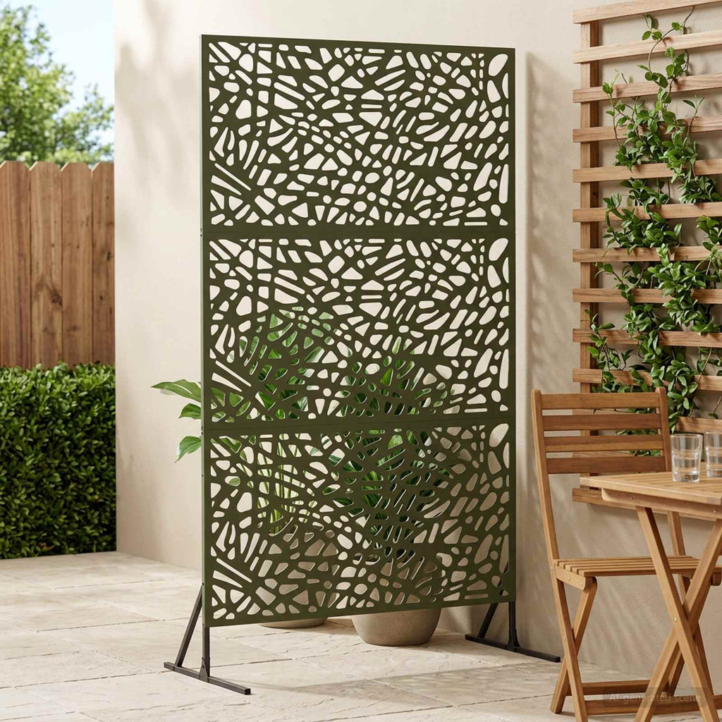 vidaXL Ekran prywatności 100 x 50 x 180 cm Stal Oliwkowy zielony