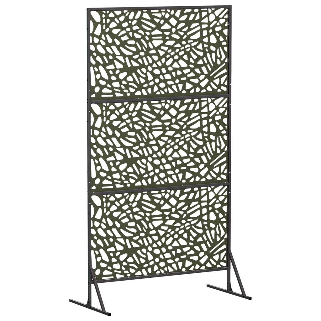 vidaXL Ekran prywatności 100 x 50 x 180 cm Stal Oliwkowy zielony