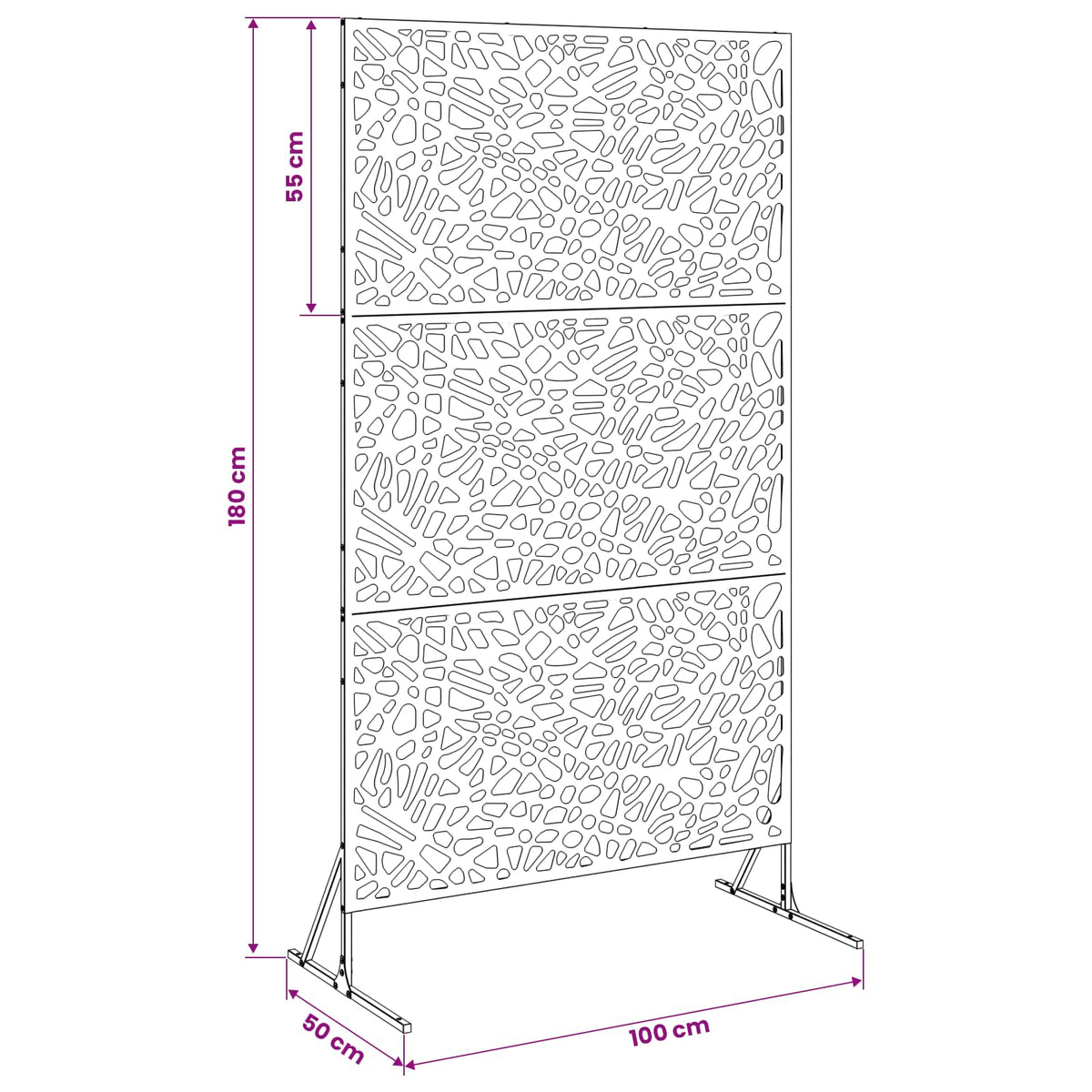 vidaXL Ekran prywatności 100 x 50 x 180 cm Stal kortenowska Rdzawy